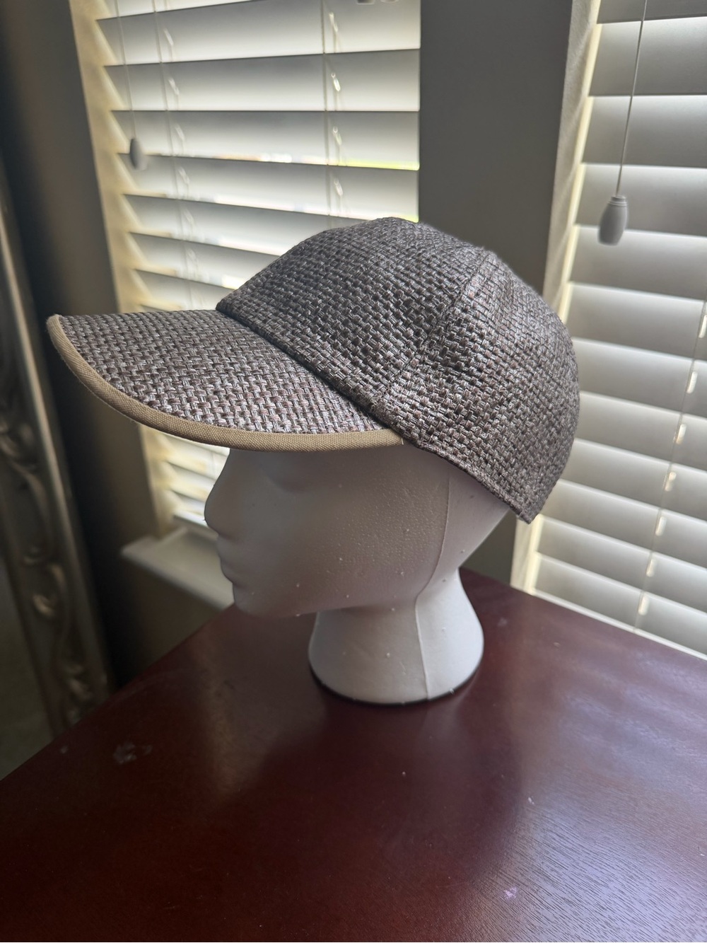 Woven Taupe Baseball Cap - Neutral Casual Hat
